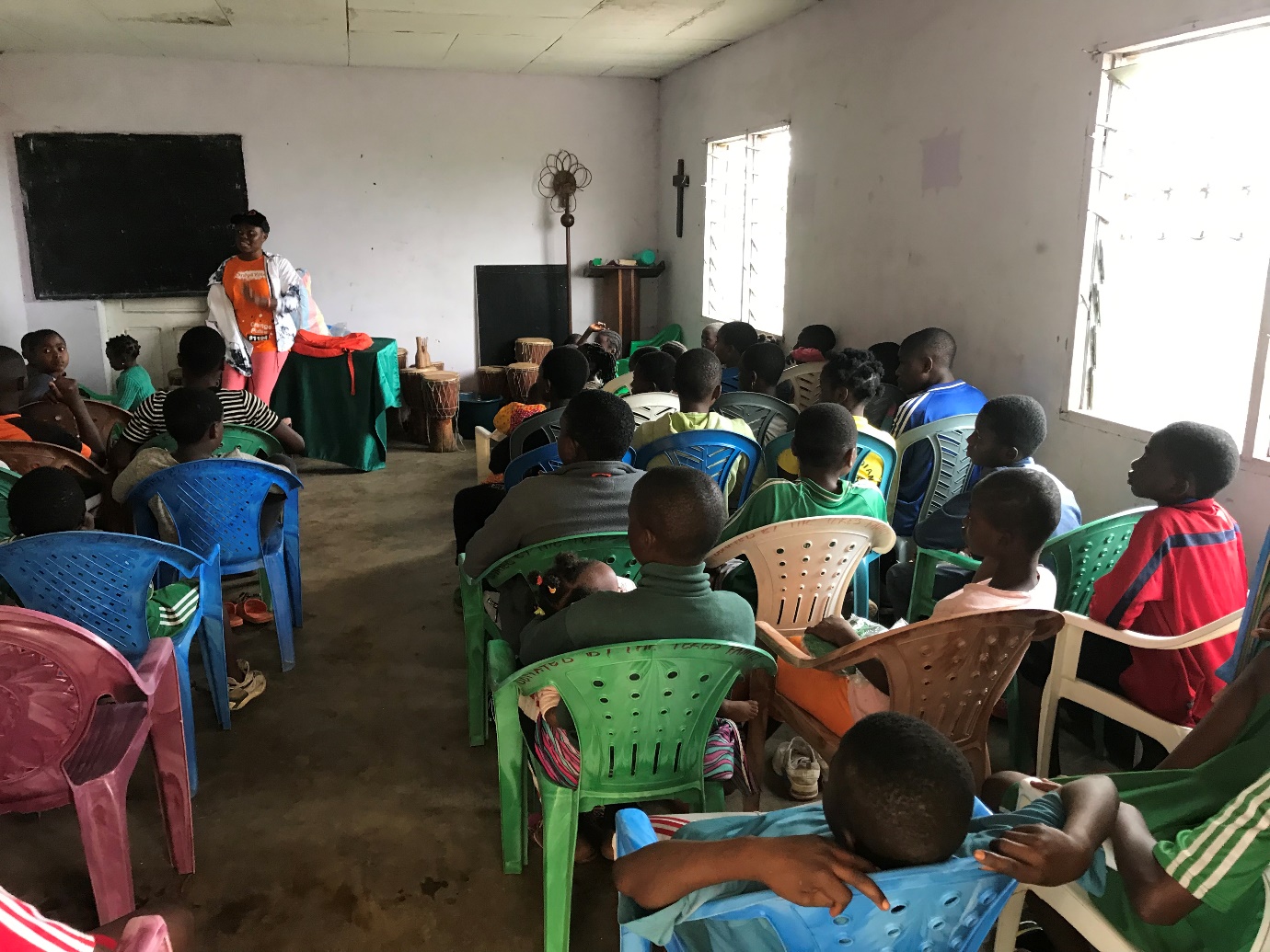 Children taking part in INADESU's safe-space activities